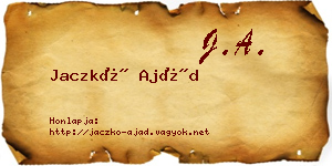 Jaczkó Ajád névjegykártya